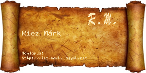 Riez Márk névjegykártya