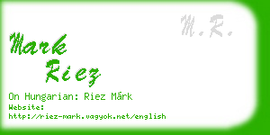 mark riez business card