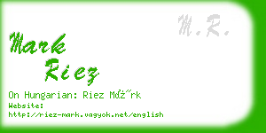 mark riez business card